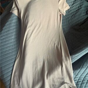 Elegant Cream/Nude colored Short Sleeve Dress